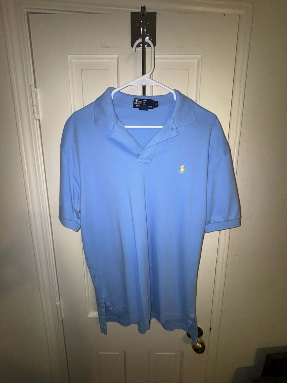 Polo Ralph Lauren Light Blue Short Sleeve Polo Shirt with Yellow Pony Logo - Siz